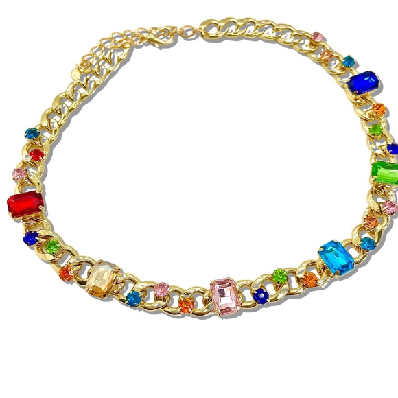 Rhinestone Cuban Link Necklace - Picture 3 of 8